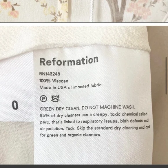 NWT Reformation Bryar Crepe Floral Button Front Midi Dress - Picture 6 of 7